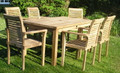 rectangular table with stacking chairs