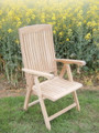 Multi position folding teak arm chair 

teak garden furniture from chairsandtables.co.uk