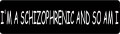 I'M A SCHIZOPHRENIC AND SO AM I  (1 Dozen)