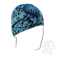 Two-Tone Ice Blue Paisley Flames Do-Rag Flydanna