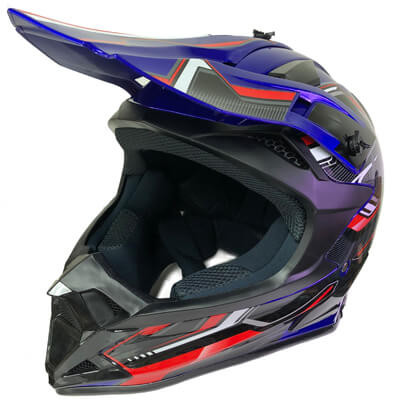 blue dirt bike helmet