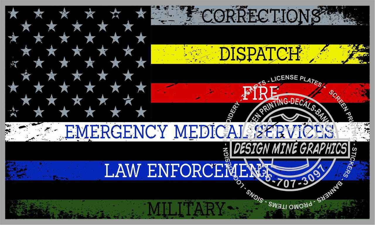 First Responder Flag - Custom Decals, Shirts and Banners