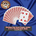 Effortless Pop-Eyed Popper Jumbo 5" X 7" Forcing Deck (Red) by Big Guy's Magic