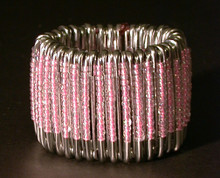 Pink Safety Pin Bracelet
