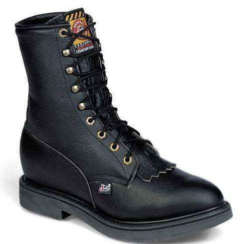 justin conductor boots black