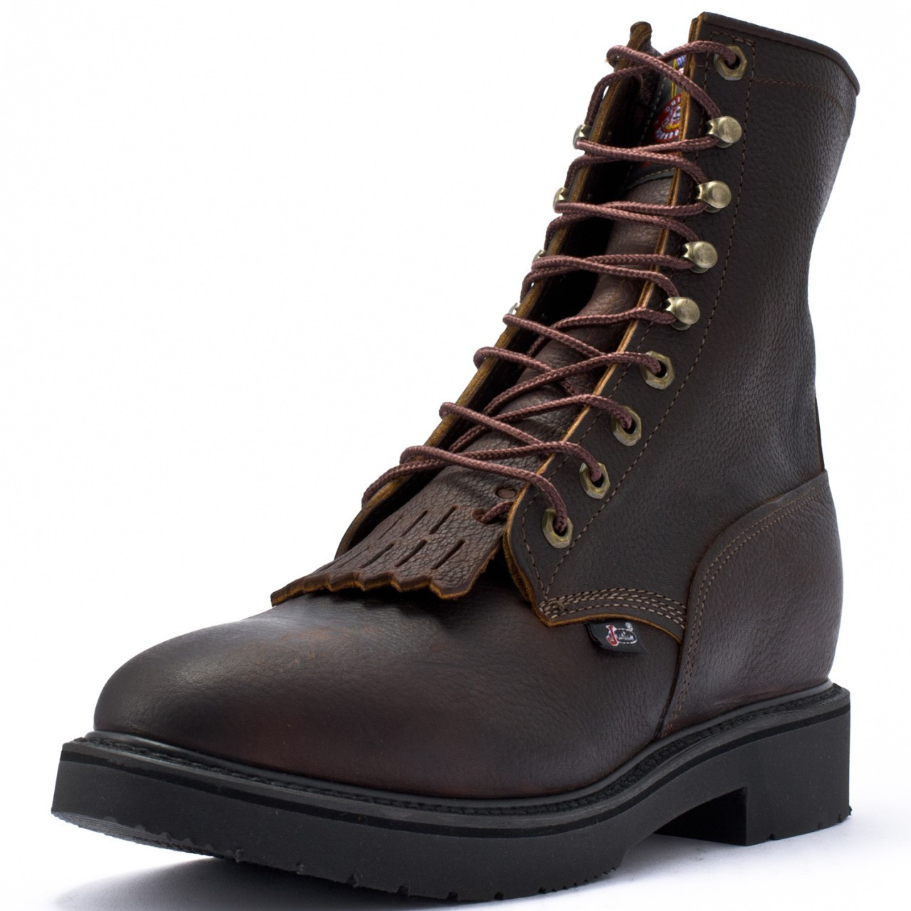 justin conductor 765 men s 8 inch briar pitstop safety toe work boot