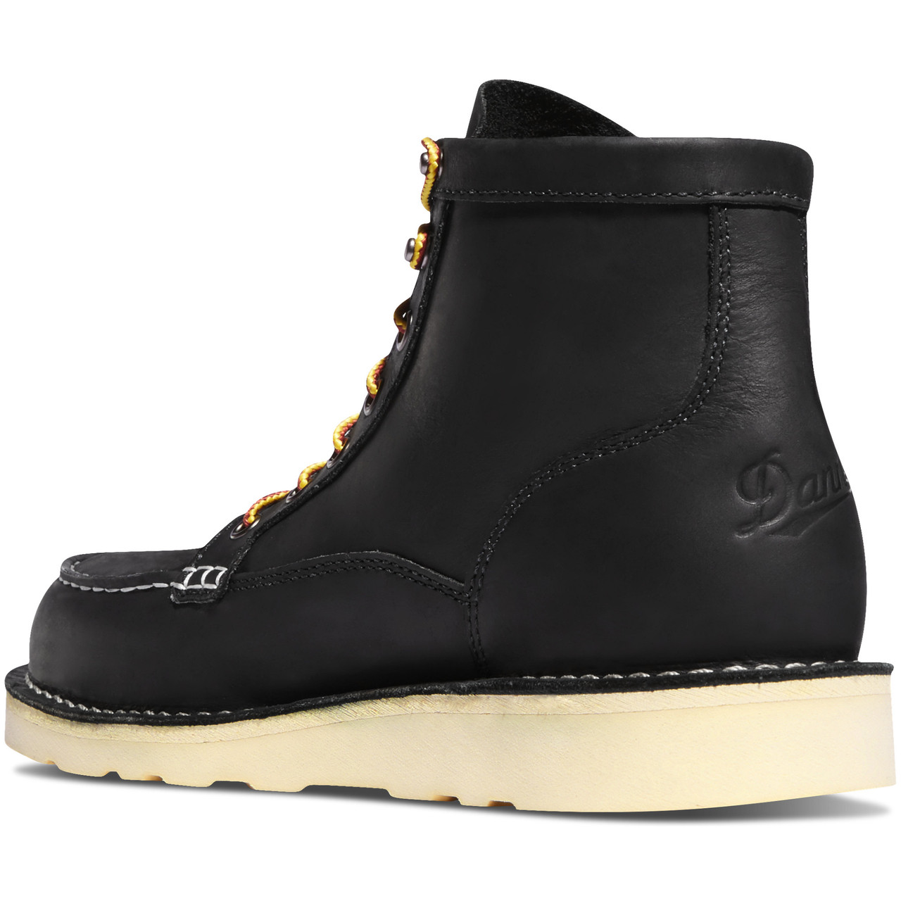 Danner Men's Black Bull Run 6 Inch Wedge Sole Moc Toe Work Boot