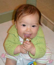 knitting pattern photo for #15 Chunky Cotton Baby Cardigan PDF Knitting Pattern