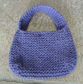 knitting pattern photo for #20 Chunky Mini Purse PDF Knitting Pattern