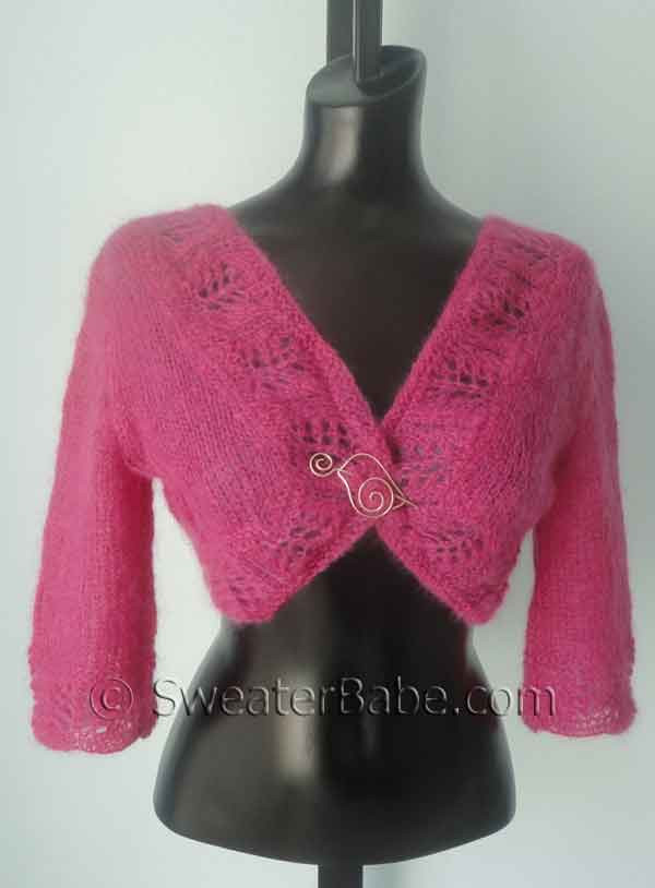 Mohair Lace Edged Bolero Knitting Pattern from SweaterBabe.com.