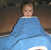 knitting pattern photo for #43 Chunky Cabled Baby Blanket PDF Knitting Pattern