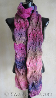 knitting pattern photo for #37 Curvy Scroll Lace Scarf PDF Knitting Pattern
