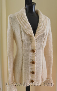 knitting pattern photo of #63 Charming Shawl-Collared Cardigan Knitting Pattern