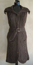 knitting pattern photo of #71 Intricately Cabled Long Vest Knitting Pattern