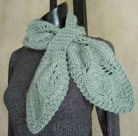 photo for #95 Falling Leaves Pull-Through Scarf PDF Knitting Pattern