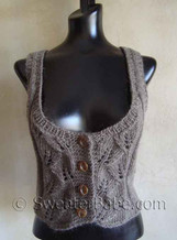 knitting pattern photo of #100 Little Lace Vest PDF Knitting Pattern