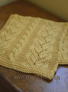 knitting pattern photo of #96 Fancy Cables and Lace Baby Blanket 