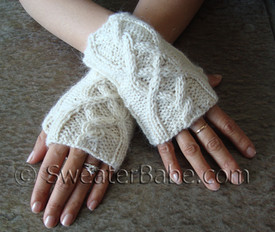 photo of #110 One Skein Cabled Fingerless Gloves PDF Knitting Pattern