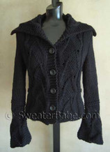 photo of #109 Lace Inset Shaped Cardigan or Vest PDF Knitting Pattern