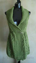 photo of #111 Long Lace Shawl-Collar Vest PDF Knitting Pattern