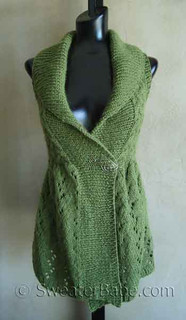 photo of #111 Long Lace Shawl-Collar Vest PDF Knitting Pattern