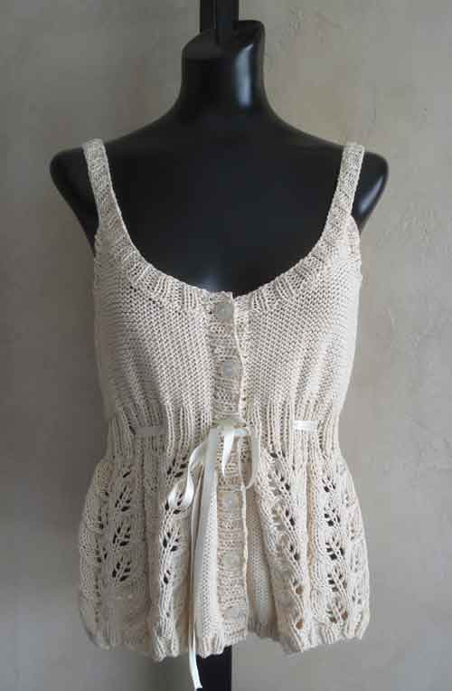 84 Sexy Organic Cotton Camisole PDF Knitting Pattern