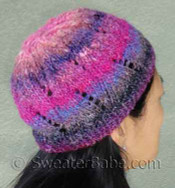 photo of #116 One-Ball Curvy Lace Hat PDF Knitting Pattern