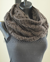photo of #132 Sophisticated Cable and Lace Cowl PDF Knitting Pattern