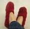 photo of #143 One-Skein Sweetheart Slippers PDF Knitting Pattern, size S.