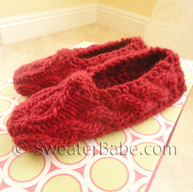 photo of #143 One-Skein Sweetheart Slippers PDF Knitting Pattern