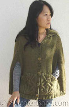 photo of #138 Covetable Cabled Cape PDF Knitting Pattern