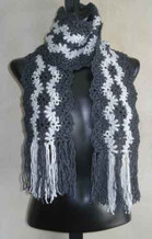 photo of #80 Lacy Striped Crochet Scarf