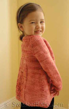 photo of size 4 on a 3-year old of #144 Three Flavor Delight Top-Down Cardigan PDF Knitting Pattern