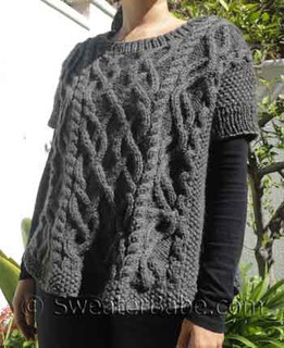 photo of #146 Cable-y Goodness Poncho Sweater PDF Knitting Pattern