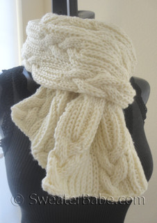 knitting pattern photo for #159 Ultimate Chunky Cables and Ribs Scarf