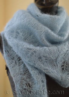 knitting pattern photo of #172 Cloudy Skies Diaphanous Scarf