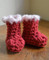 Doll size booties with contrasting edging