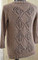 diamonds and lace top-down cardigan knitting pattern. shown in size XS.