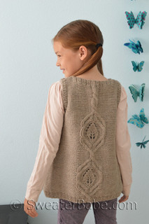 kiana cabled vest for girls knitting pattern