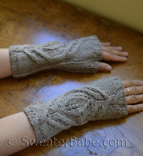 PDF Knitting Pattern for Kiki Fingerless Gloves from SweaterBabe.com