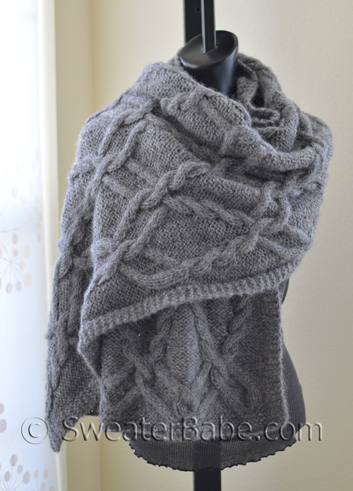 PDF Knitting Pattern for Big Cable Stole from SweaterBabe.com PDF Knitting Pattern for Big Cable Stole from SweaterBabe.com