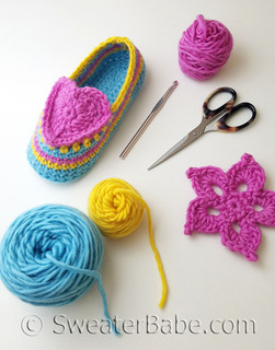 heart and sole crochet slippers pdf crochet pattern - shown in size S