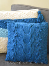 bob and weave cabled pillow cover knitting pattern