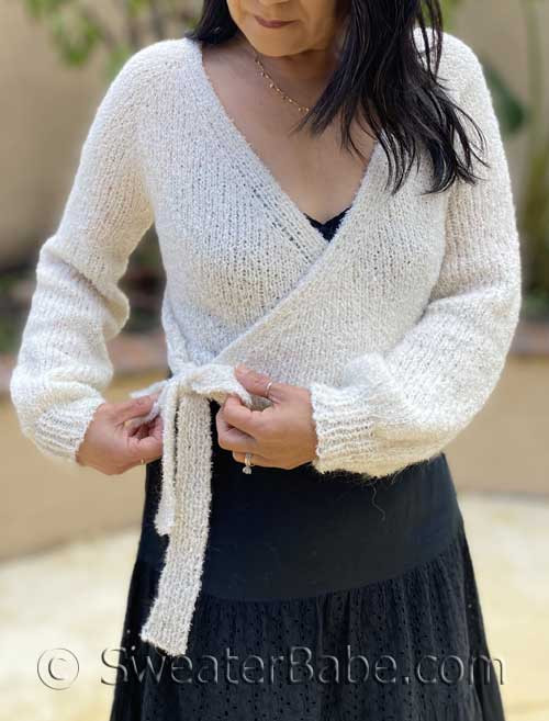 Crochet ballet wrap deals sweater pattern