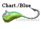 Maynards Skeeter Bug Ice Jig (2 Pack) - Chartreuse/Blue