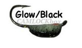 Maynards Banana Grub Tungsten Steel Ice Jig (2 Pack) - Glow Black
