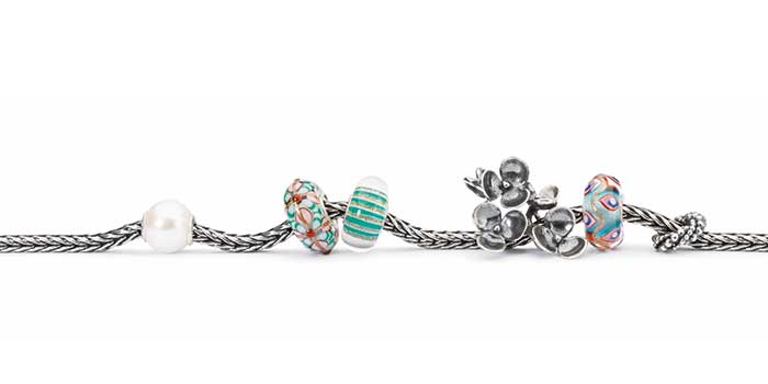 Trollbeads Bracelet with Glass, Silver, and a Small Accent Trollbeads Bracelet with Glass, Silver, and a Small Accent