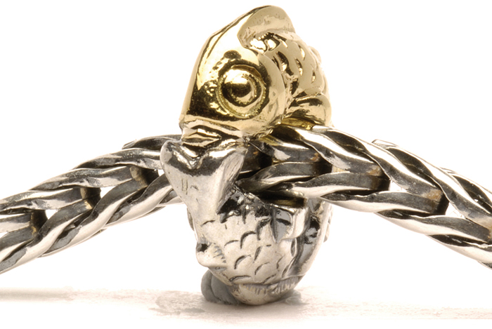 Trollbeads Happy Fish Gold and Silver Charm Trollbeads Happy Fish Gold and Silver Charm