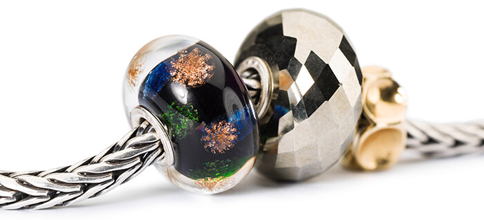 Trollbeads Happy New Year Bead with Pyrite Trollbeads Happy New Year Bead with Pyrite