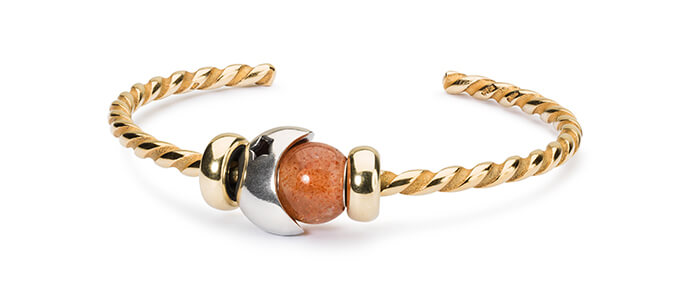 Trollbeads Moon And Starts Twisted Gold Bangle Trollbeads Moon And Starts Twisted Gold Bangle